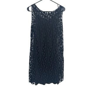 Black Lace Shift Dress S M Polka Dot Sheer Romantic Goth Cocktail Dress